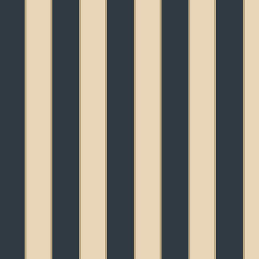 Patton Wallcoverings SB37915 Simply Silks 4 Formal Stripe Wallpaper in Navy, Blue and Cream